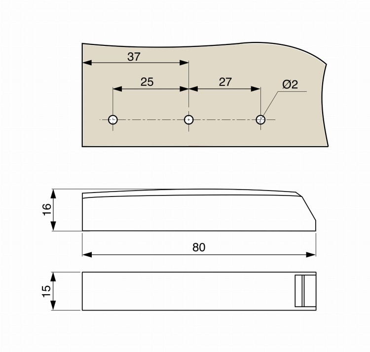 Adapter montażu zewnętrznego do push for open, antracyt, NK50/NK55 / adapter do montażu zewnętrznego tip-on, tipon, biały. Razem z śrubkami montażowymi. knkokucia.pl