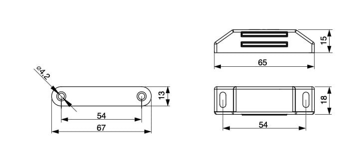 Zatrzask magnetyczny do drzwi L65 BRĄZOWY Riex EG60