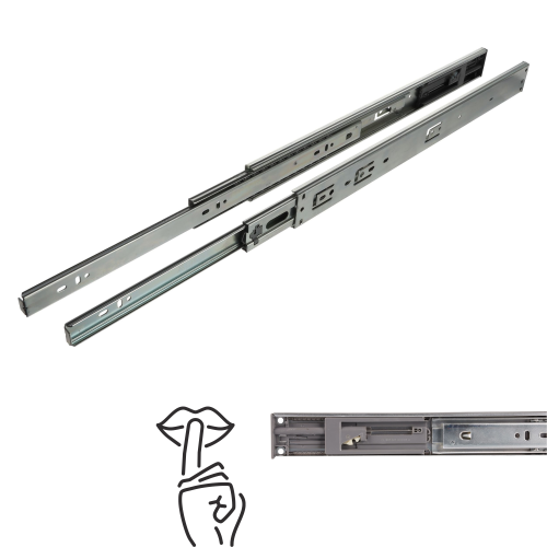 Prowadnica kulkowa cichy domyk H45 pełny wysuw 450 mm 30 kg Riex NB48