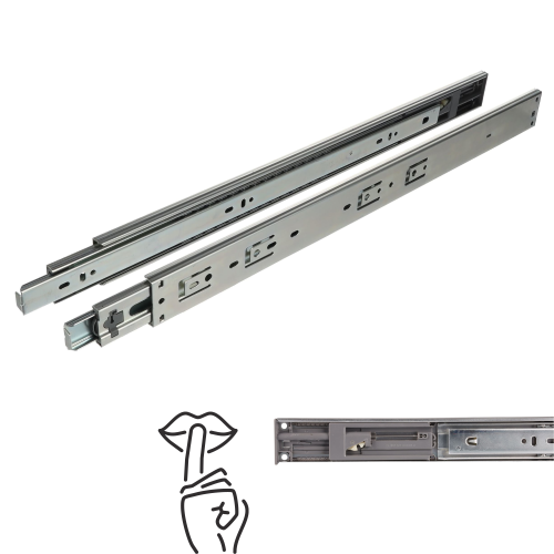 Prowadnica kulkowa cichy domyk H45 pełny wysuw 500 mm 30 kg Riex NB48