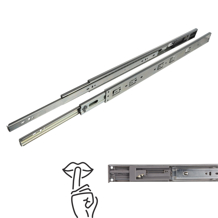 Prowadnica kulkowa cichy domyk H45 pełny wysuw 550 mm 30 kg Riex NB48