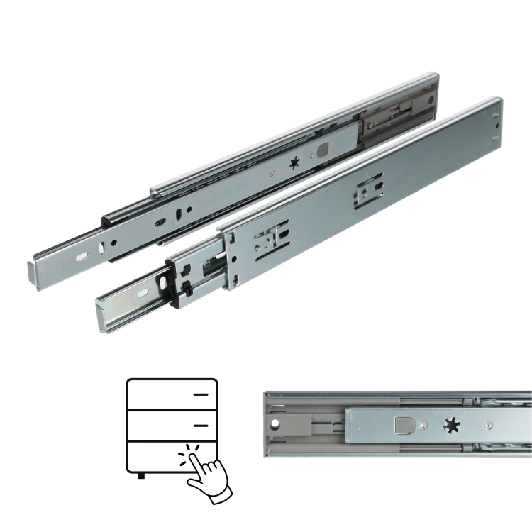 Prowadnica kulkowa push for open H45 pełny wysuw 300 mm 35 kg Riex NB51