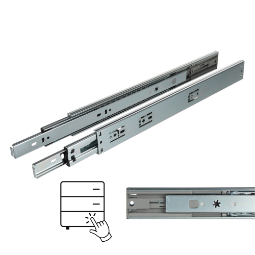 Prowadnica kulkowa push for open H45 pełny wysuw 400 mm 35 kg Riex NB51