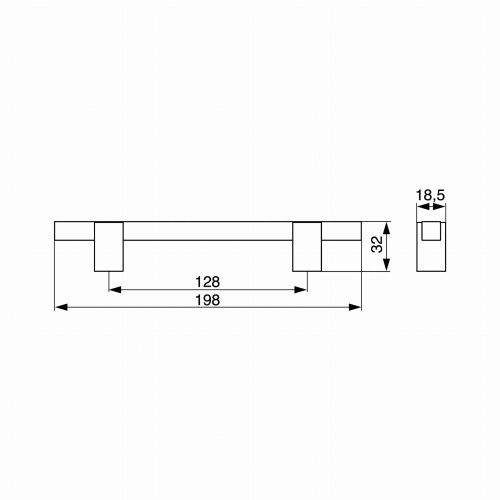 RiexTouch XT10 Uchwyt, 128 mm, dąb naturalny lakierowany / dąb bejcowany na czarno - wymiary