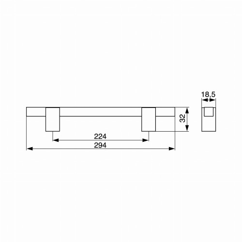 RiexTouch XT10 Uchwyt, 224 mm, dąb naturalny lakierowany / dąb bejcowany na czarno - wymiary
