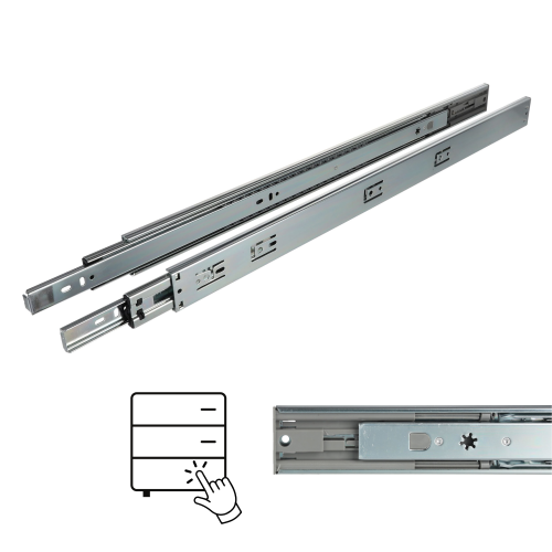 Prowadnica kulkowa push for open H45 pełny wysuw 600 mm 35 kg Riex NB51