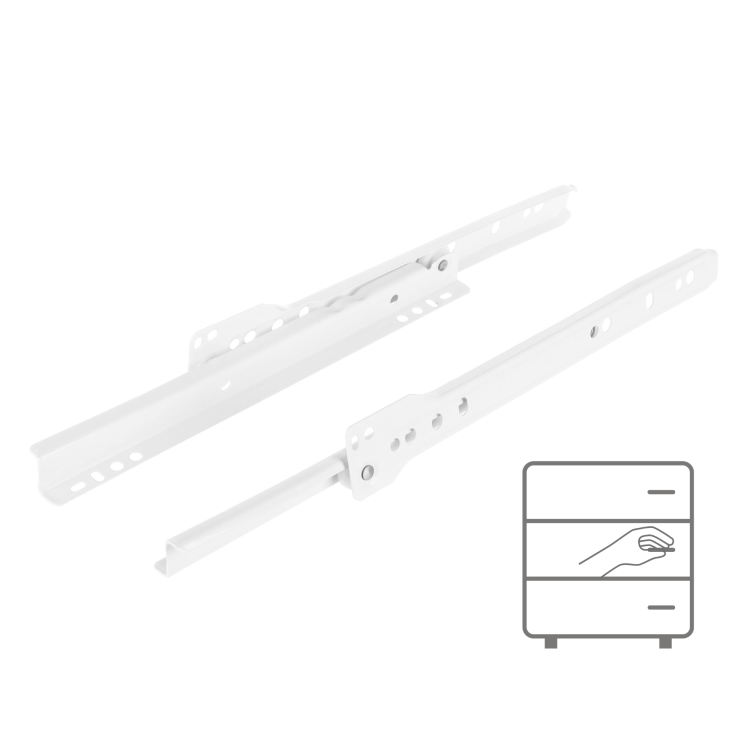 Prowadnica rolkowa 250 mm BIAŁA 20 kg Riex NR09
