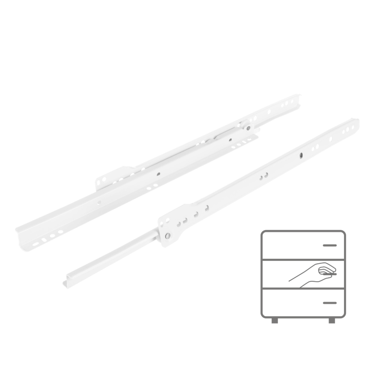 Prowadnica rolkowa 350 mm BIAŁA 20 kg Riex NR09