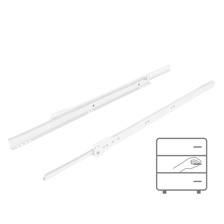 Prowadnica rolkowa 450 mm BIAŁA 20 kg Riex NR09