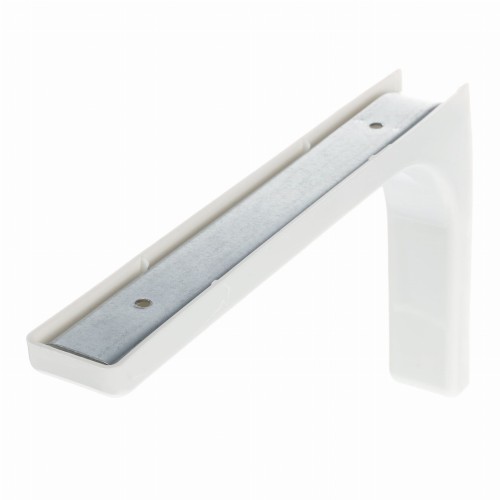 Wspornik do półek z plastikową zaślepką - biały 237x143x34 mm Riex JK28