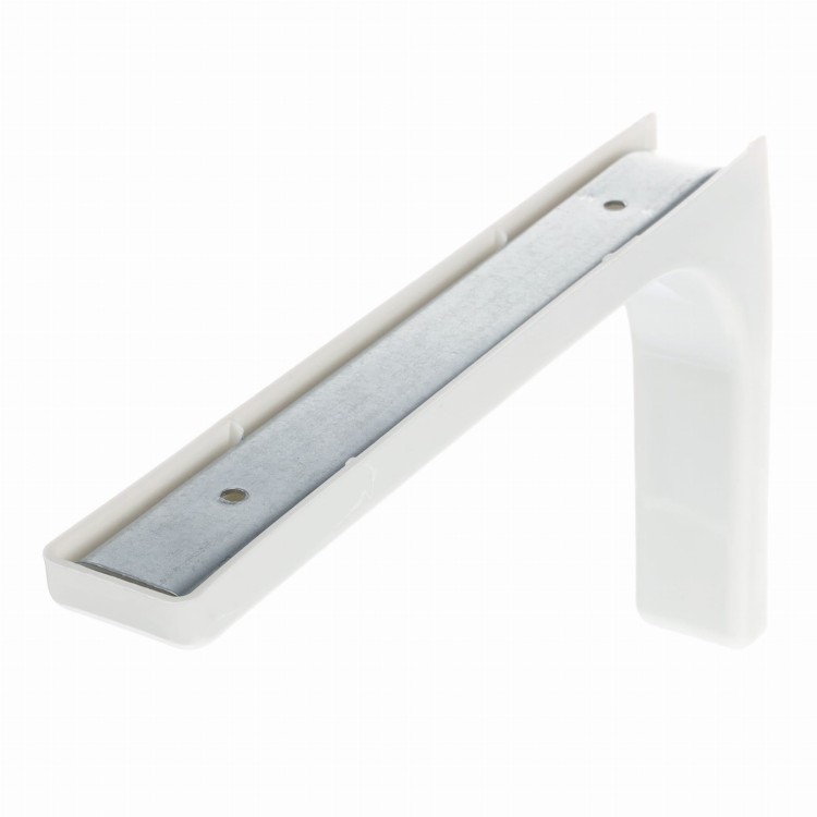 Wspornik do półek z plastikową zaślepką - biały 237x143x34 mm Riex JK28