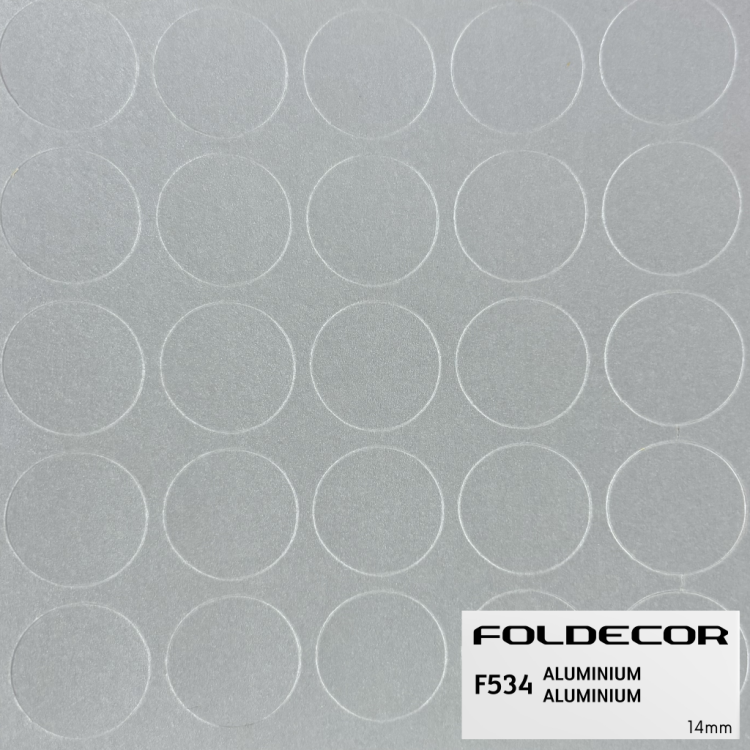 Zaślepki samoprzylepne fi14 aluminium (arkusz 25 szt.) FOLDECOR