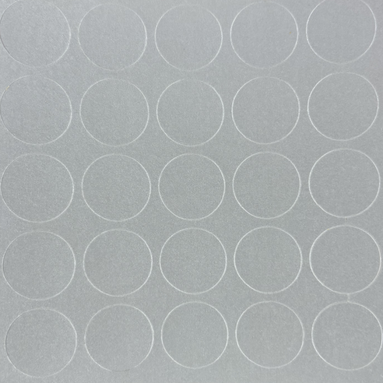 Zaślepki samoprzylepne fi14 aluminium (arkusz 25 szt.) FOLDECOR