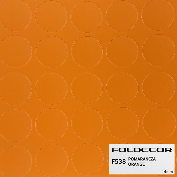 Zaślepki samoprzylepne fi14 pomarańcza (arkusz 25 szt.) FOLDECOR