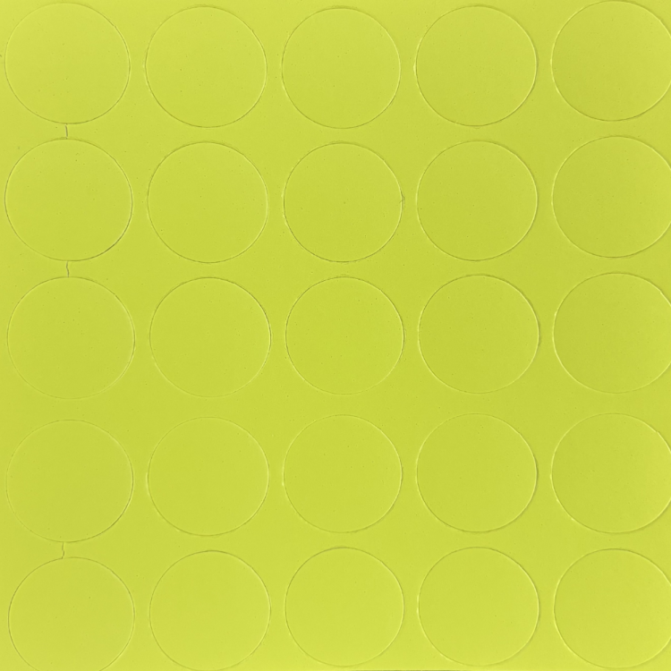 Zaślepki samoprzylepne fi14 limonka (arkusz 25 szt.) FOLDECOR