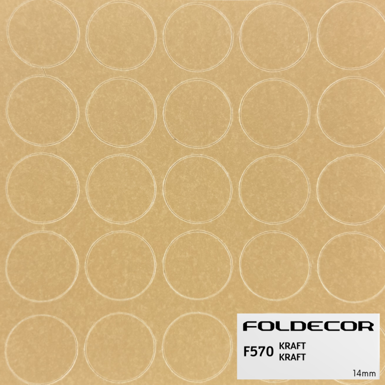 Zaślepki samoprzylepne fi14 kraft (arkusz 25 szt.) FOLDECOR