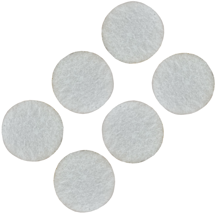 Podkładki filcowe samoprzylepne fi 45 białe 500 g/m2 (op. 6 szt.) BASIC