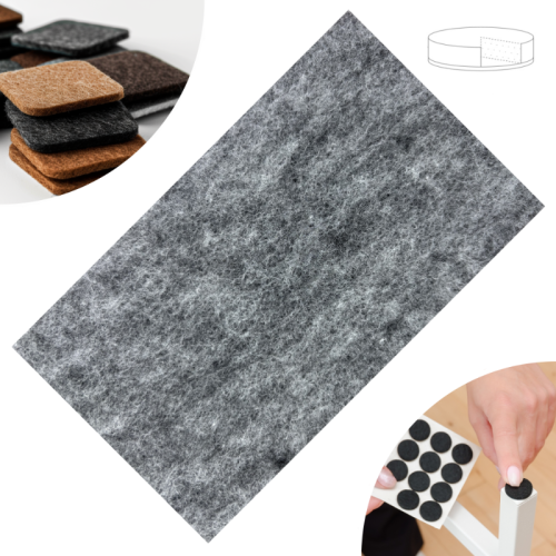 Podkładka filcowa samoprzylepna 310 x 200 szara 500 g/m2 BASIC