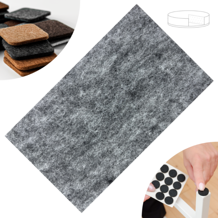 Podkładka filcowa samoprzylepna 310 x 200 szara 500 g/m2 BASIC