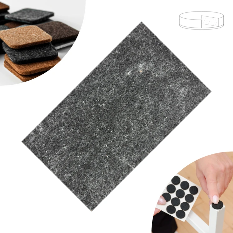 Podkładka filcowa samoprzylepna 310 x 125 czarna 500 g/m2 BASIC