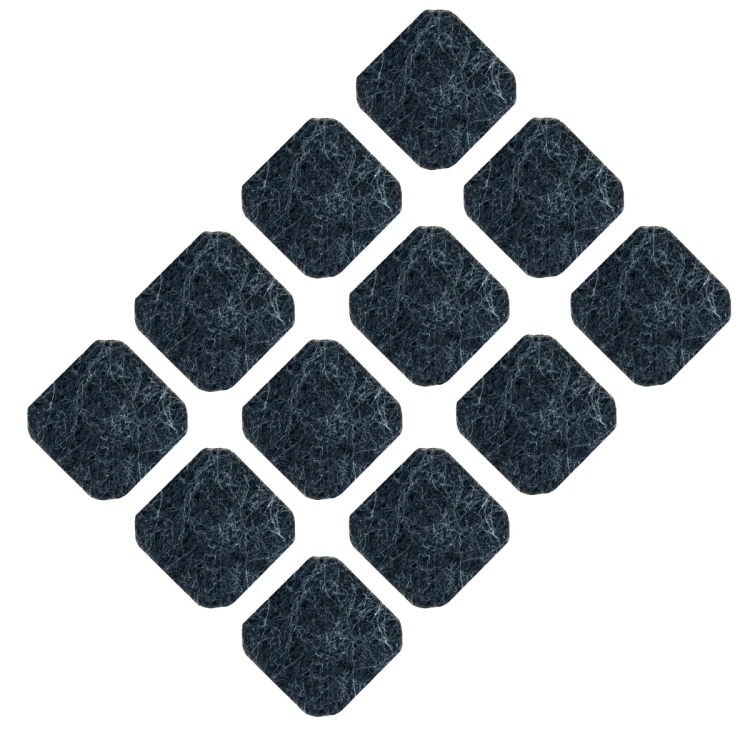 Podkładki filcowe samoprzylepne 28 x 28 czarne 500 g/m2 (op. 12 szt.) BASIC
