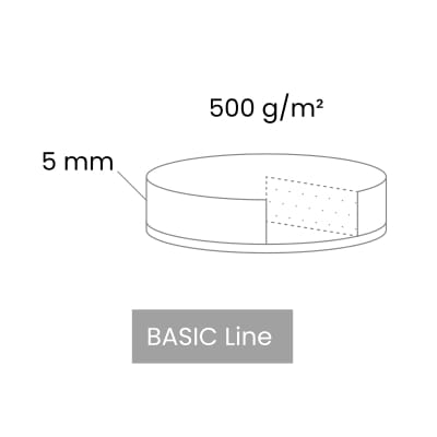 Podkładki filcowe samoprzylepne 44 x 20 czarne 500 g/m2 (op. 12 szt.) BASIC