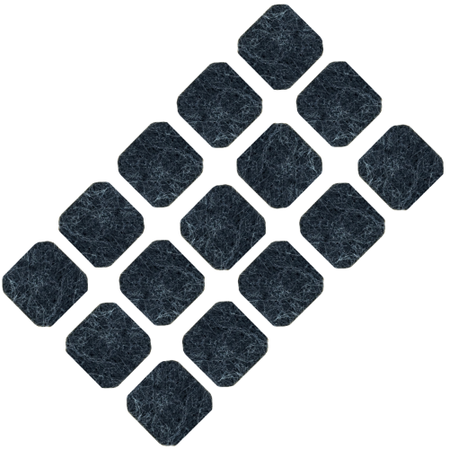 Podkładki filcowe samoprzylepne 25 x 25 czarne 500 g/m2 (op. 15 szt.) BASIC