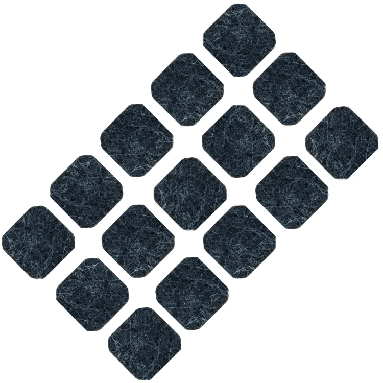 Podkładki filcowe samoprzylepne 25 x 25 czarne 500 g/m2 (op. 15 szt.) BASIC