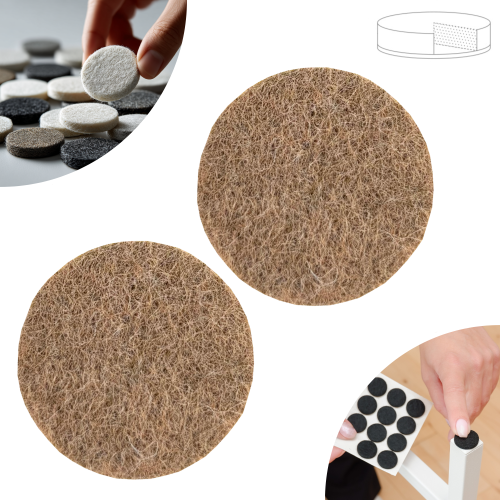 Podkładki filcowe samoprzylepne fi 70 brązowe 1500 g/m2 (op. 2 szt.) PREMIUM