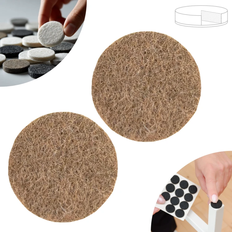 Podkładki filcowe samoprzylepne fi 70 brązowe 1500 g/m2 (op. 2 szt.) PREMIUM