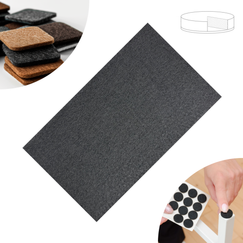 Podkładka filcowa samoprzylepna 310 x 125 czarna 1500 g/m2 PREMIUM