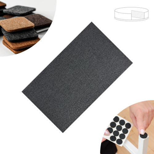 Podkładka filcowa samoprzylepna 150 x 90 czarna 1500 g/m2 PREMIUM