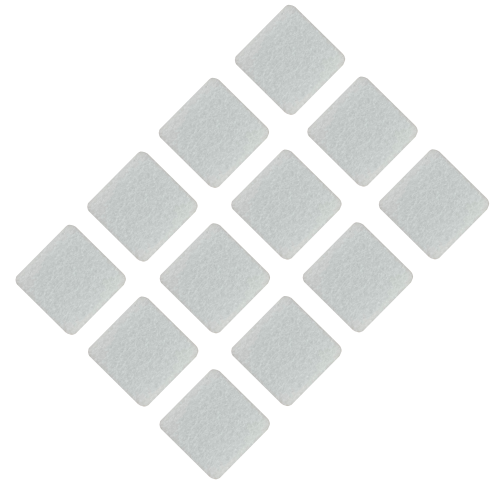 Podkładki filcowe samoprzylepne 28 x 28 białe 1500 g/m2 (op. 12 szt.) PREMIUM