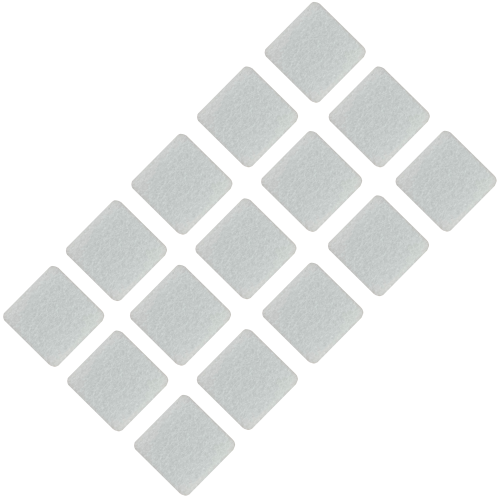 Podkładki filcowe samoprzylepne 25 x 25 białe 1500 g/m2 (op. 15 szt.) PREMIUM