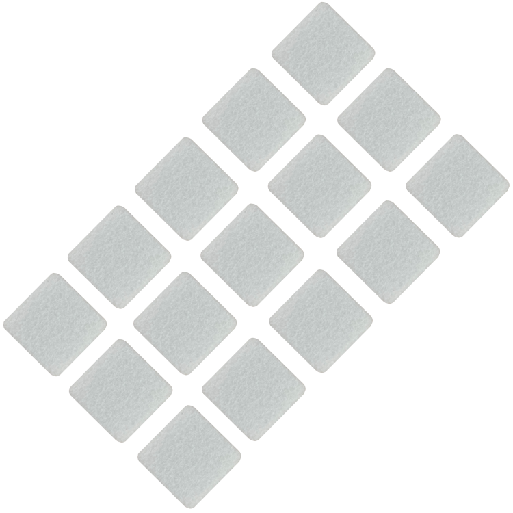 Podkładki filcowe samoprzylepne 25 x 25 białe 1500 g/m2 (op. 15 szt.) PREMIUM