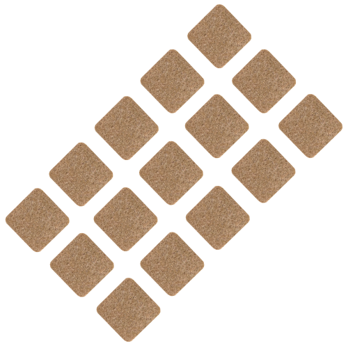 Podkładki filcowe samoprzylepne 25 x 25 brązowe 1500 g/m2 (op. 15 szt.) PREMIUM