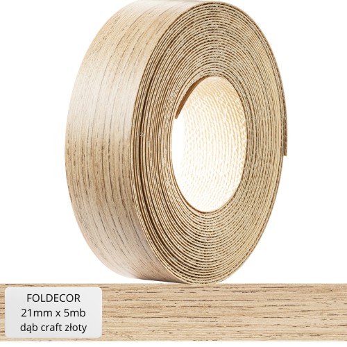 Obrzeże meblowe dąb craft złoty melamina z klejem termotopliwym 21 mm (5 mb)
