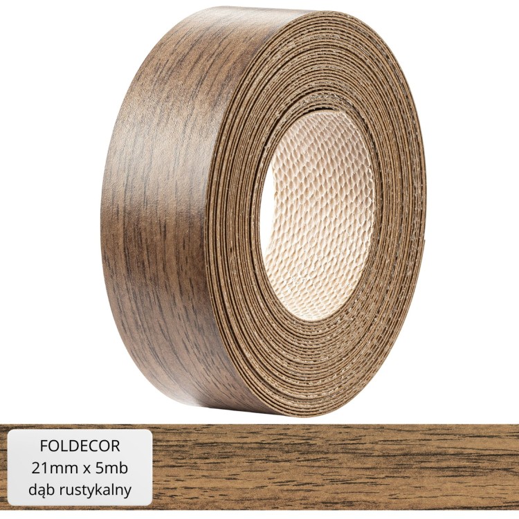 Obrzeże meblowe dąb rustykalny melamina z klejem termotopliwym 21 mm (5 mb)