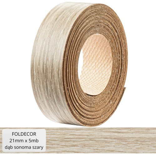 Obrzeże meblowe dąb sonoma szary melamina z klejem termotopliwym 21 mm (5 mb)