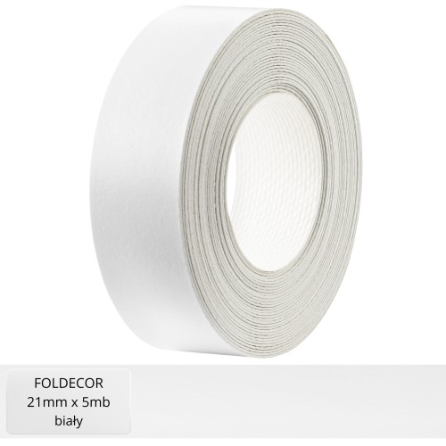 Obrzeże meblowe biały melamina z klejem termotopliwym 21 mm (5 mb)