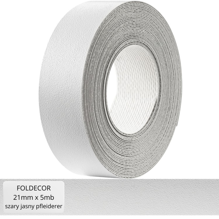 Obrzeże meblowe szary jasny pfleiderer melamina z klejem termotopliwym 21 mm (5 mb)
