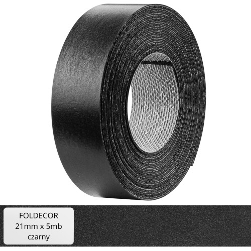 Obrzeże meblowe czarny melamina z klejem termotopliwym 21 mm (5 mb)
