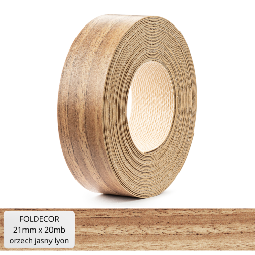 Obrzeże meblowe orzech jasny lyon melamina z klejem termotopliwym 21 mm (20 mb)
