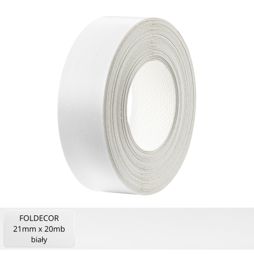 Obrzeże meblowe biały melamina z klejem termotopliwym 21 mm (20 mb)