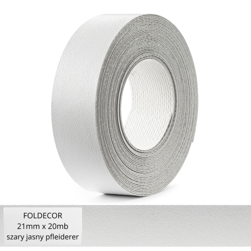 Obrzeże meblowe szary jasny pfleiderer melamina z klejem termotopliwym 21 mm (20 mb)