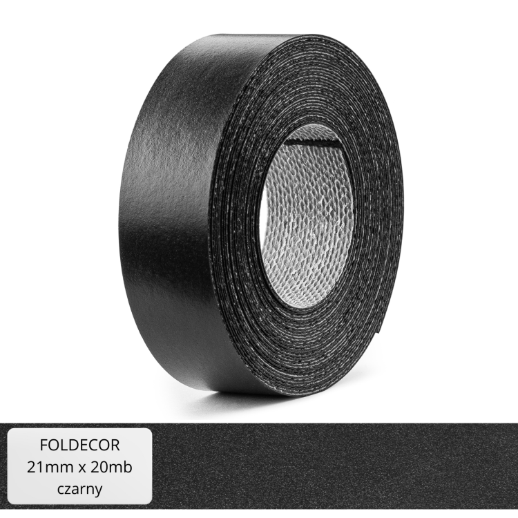 Obrzeże meblowe czarny melamina z klejem termotopliwym 21 mm (20 mb)