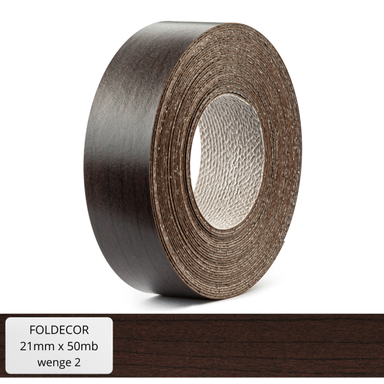 Obrzeże meblowe wenge 2 melamina z klejem termotopliwym 21 mm (50 mb)