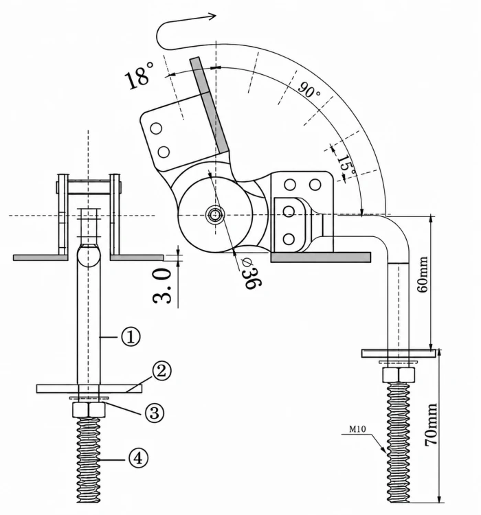 Mechanizm zagłówka SH-06 90/180 stopni - czarny (kpl. L+R)