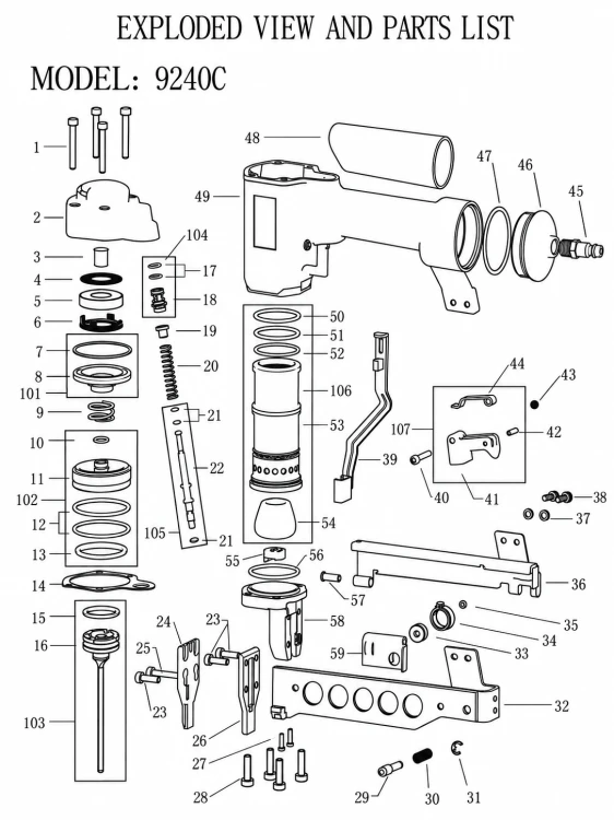 Meite 9240C - zszywacz pneumatyczny